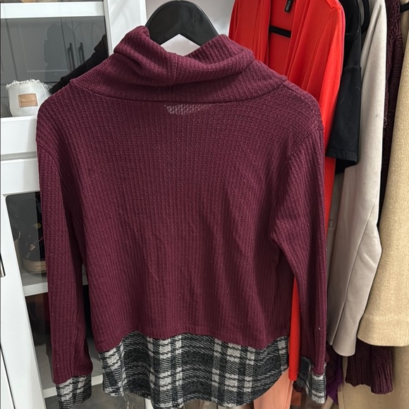 Red and Gray Turtleneck Sweater - Picture 4 of 4